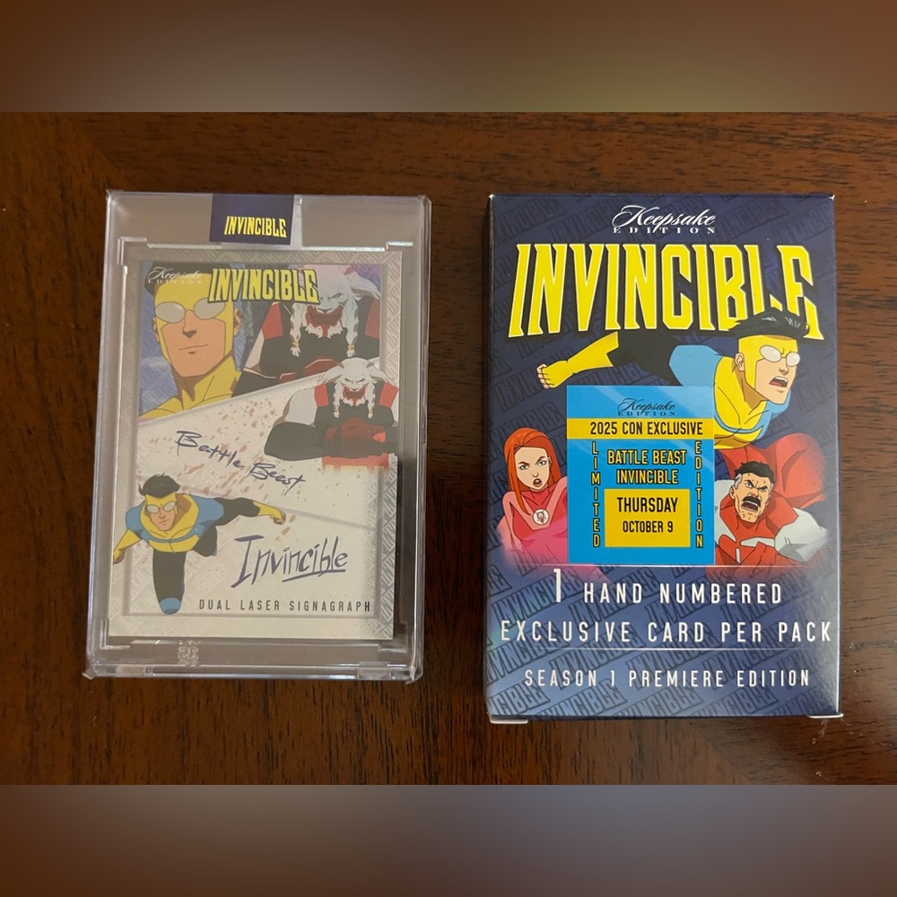 BATTLE BEAST & INVINCIBLE Dual Laser Signagraph 383/500 NYCC Excl Card CC-14